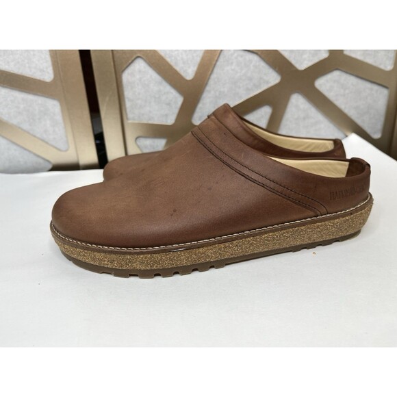 Haflinger Phillip Mule Slip On slides Shoe 39 Us 8 Women Brown Leather Cork - Picture 1 of 11